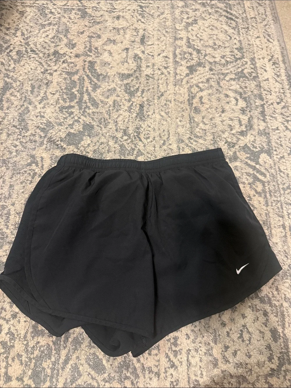 Nike Black Women's Athletic Running Shorts with White Swoosh